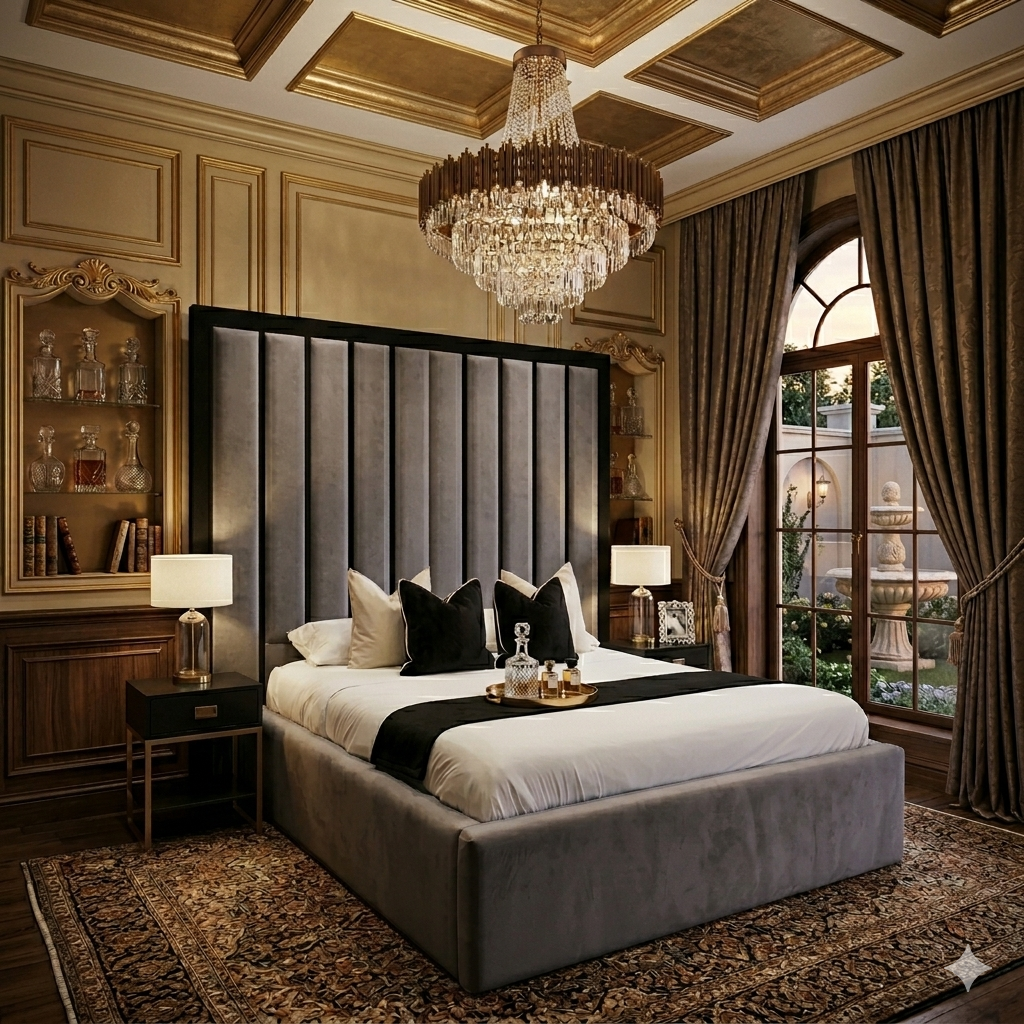 Alma Wingback Bed with 54 inches of Headboard - Image 3