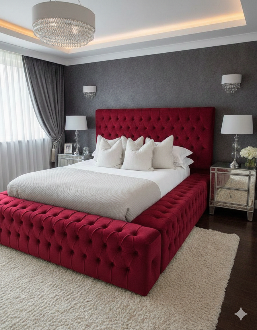 Luxury Princess Grand Upholstered Bed Frame – Double, King & Super King - Image 1