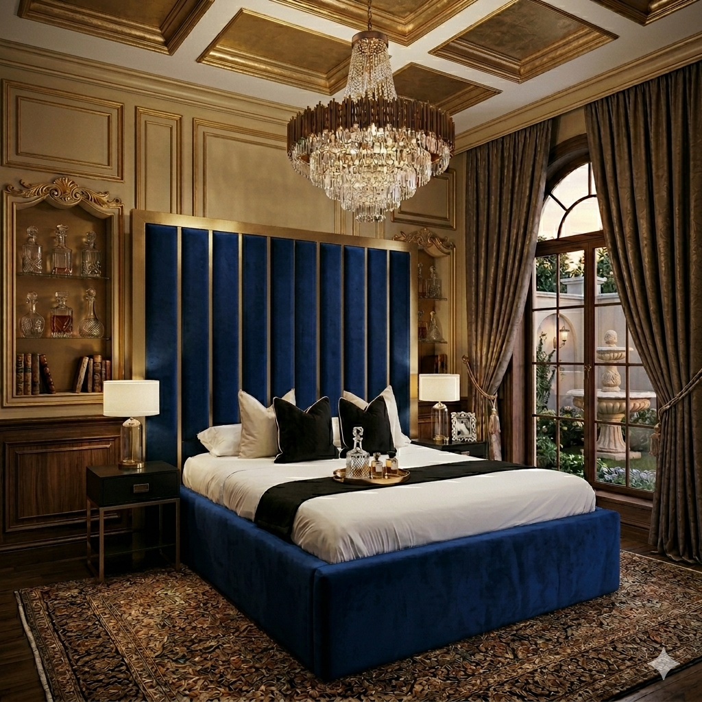 Alma Wingback Bed with 54 inches of Headboard - Image 4