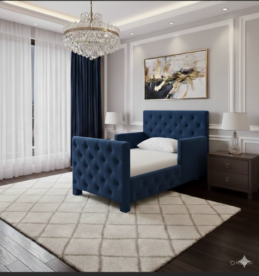 Chester Kids Bed | Soft Buttoned Panel Bed for Children - Image 1