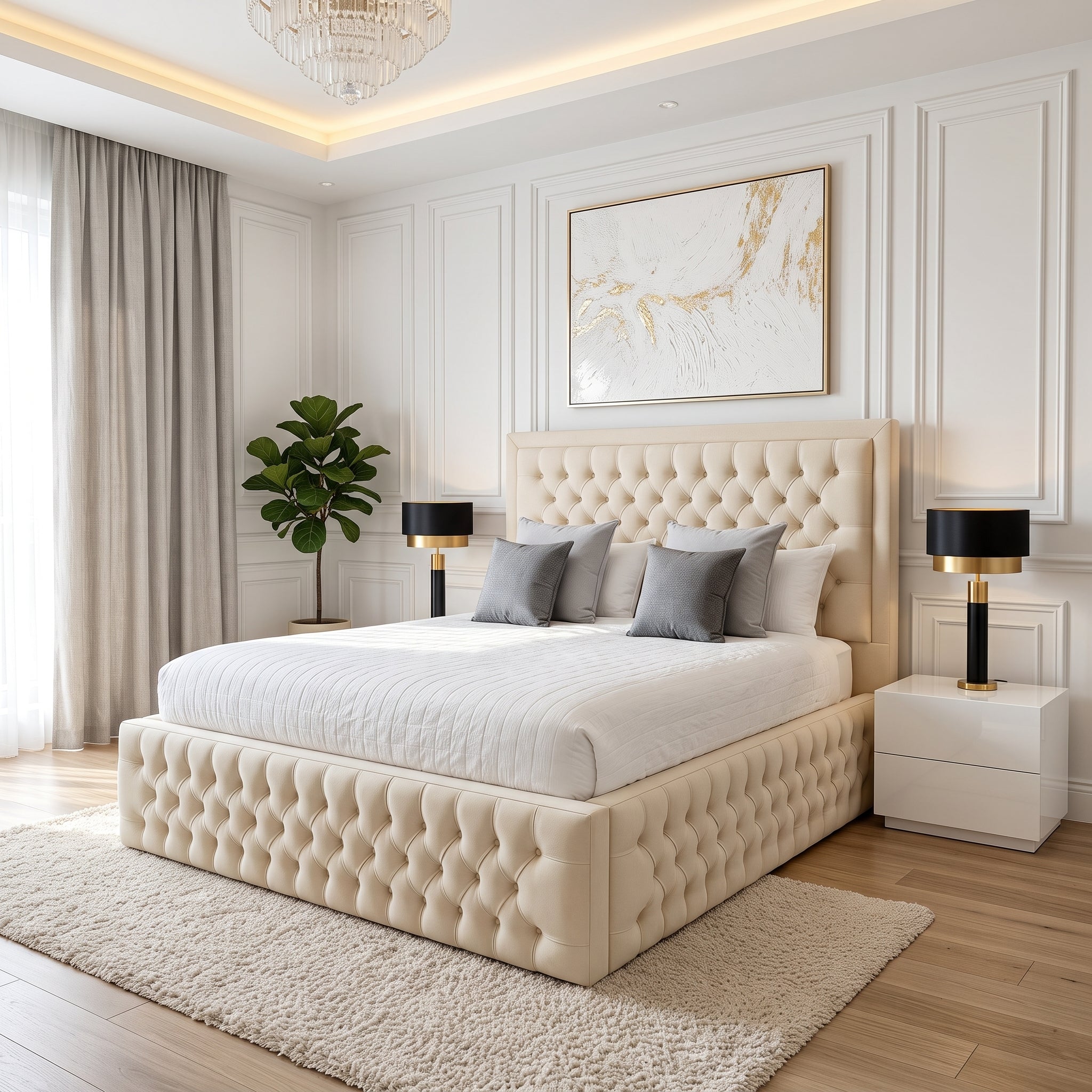 Luxury Upholstery Grand Bed Frame – Small Double, King & Super King