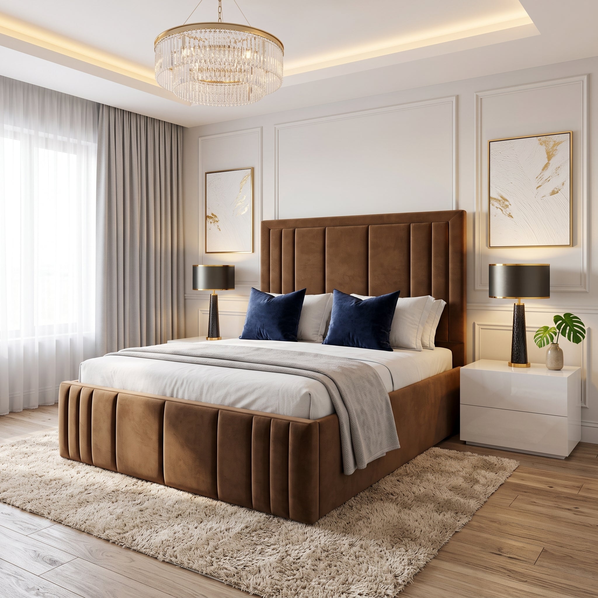 Luxury Vegas Upholstered Bed Frame – Single, Double, King & Super King - Image 1