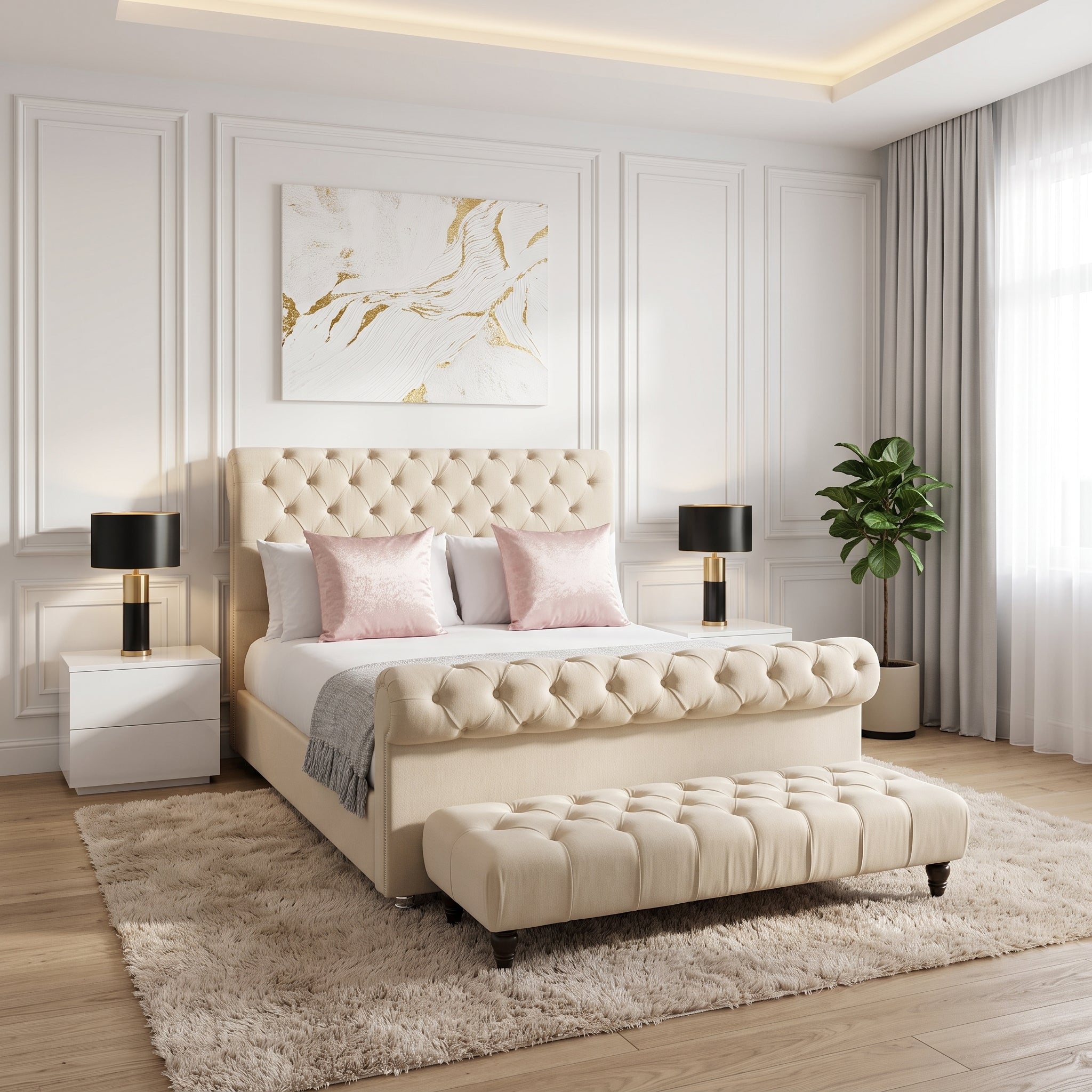 Roman Sleigh Bed - Image 1