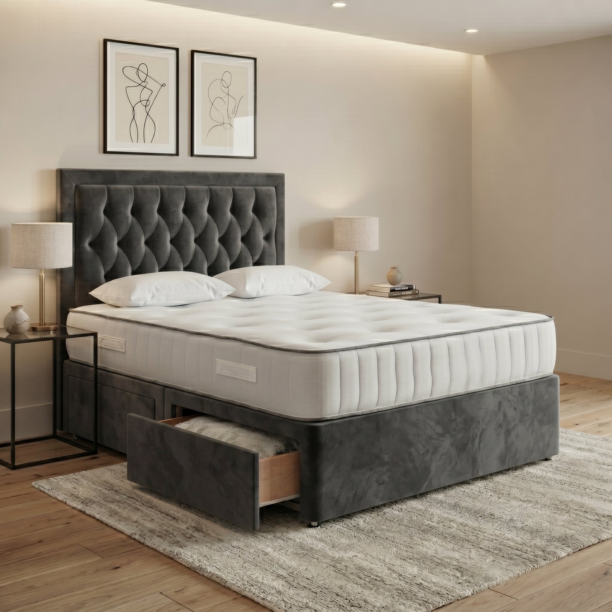 Luxury Chesterfield Divan Bed with Storage