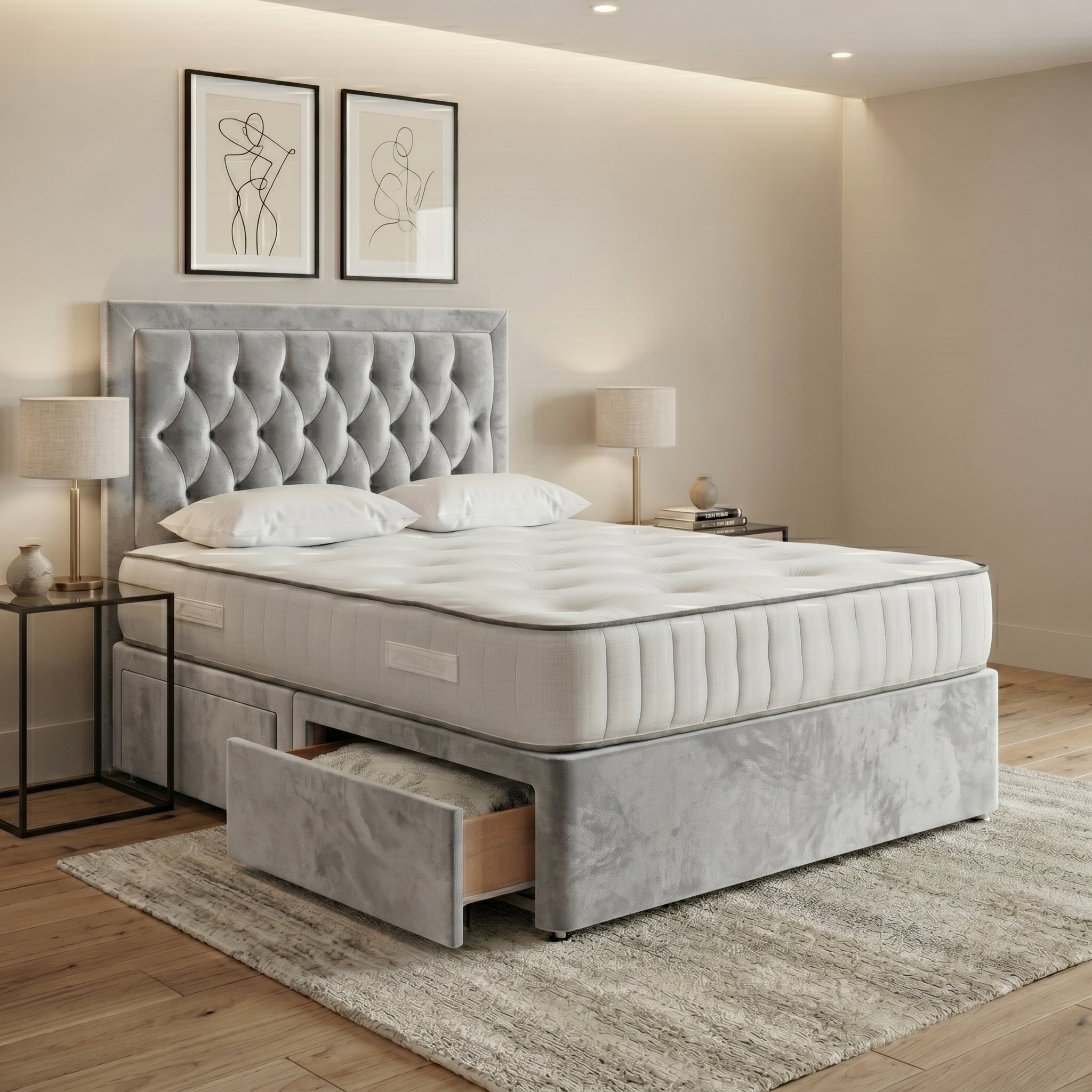 Luxury Chesterfield Divan Bed with Storage