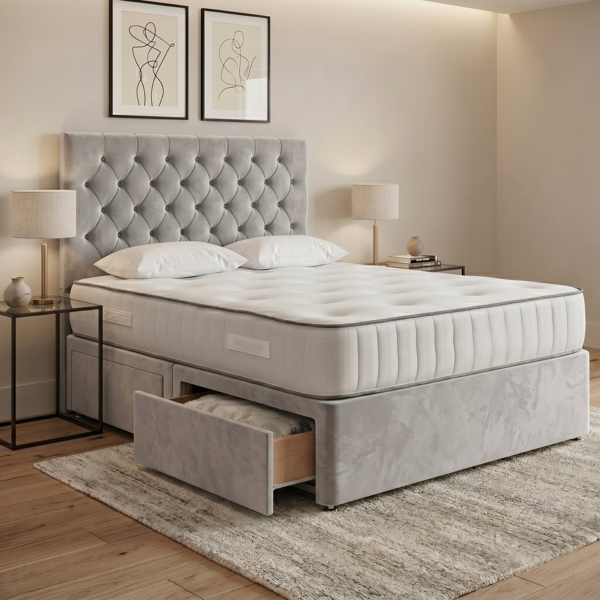 Luxury Chesterfield Divan Bed with Storage