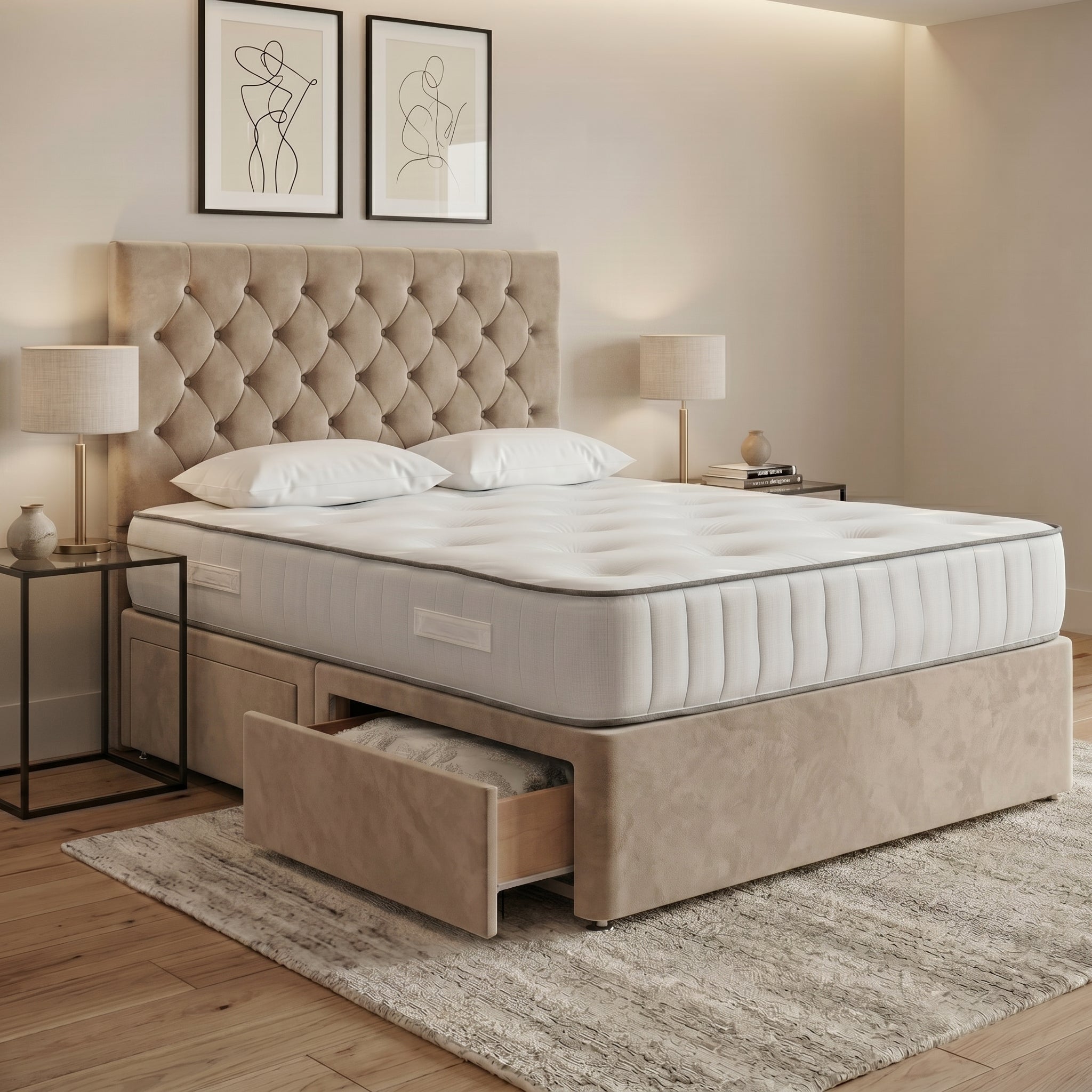 Luxury Chesterfield Divan Bed with Storage