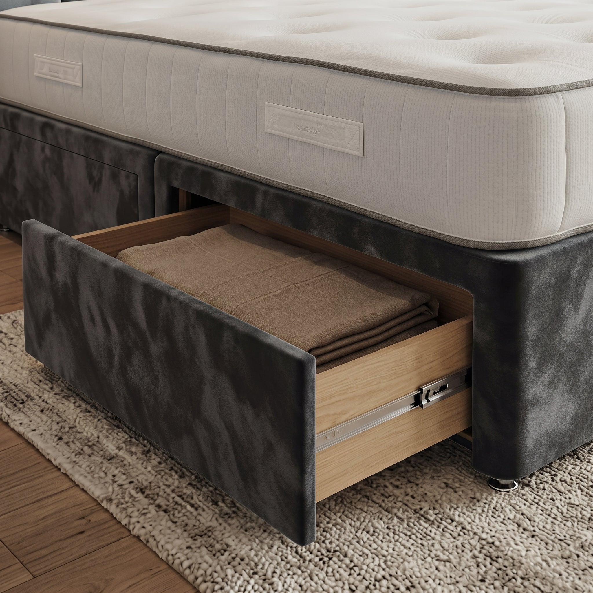 Luxury Curved Chesterfield Divan Bed with Storage - Image 2