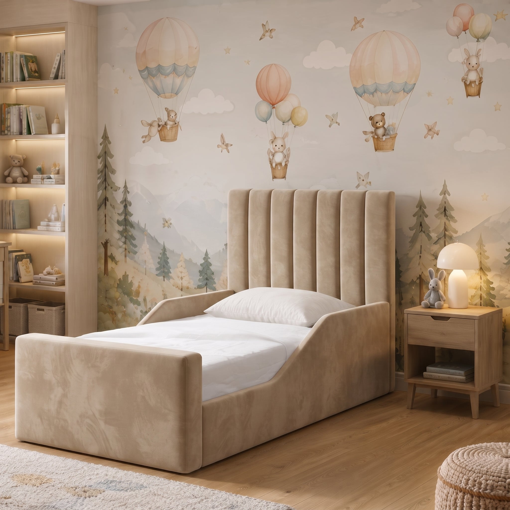 Vertical Channelled Upholstered Headboard -Kids Bed - Image 7