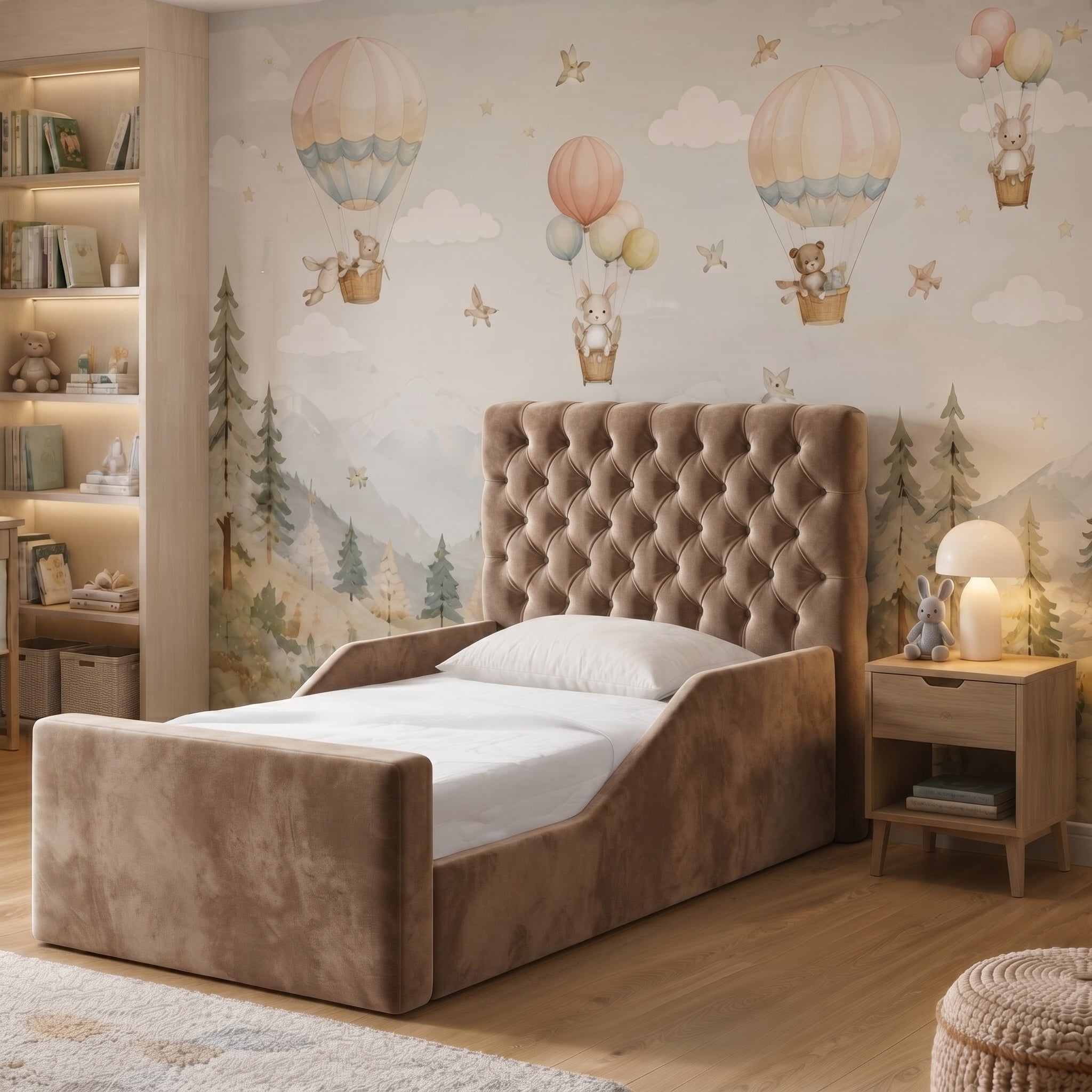Chesterfield Button-Tufted Upholstered Kids Bed