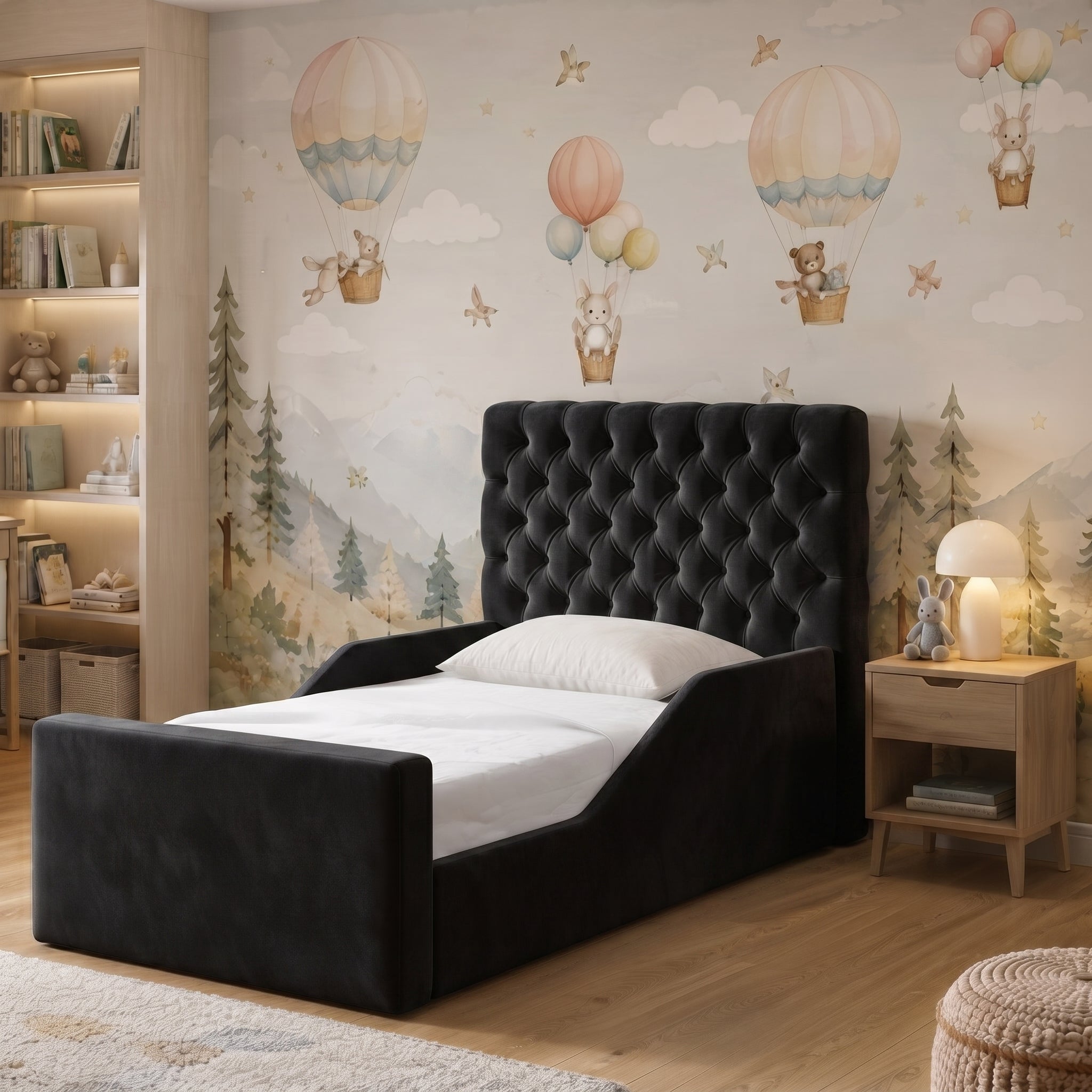 Chesterfield Button-Tufted Upholstered Kids Bed