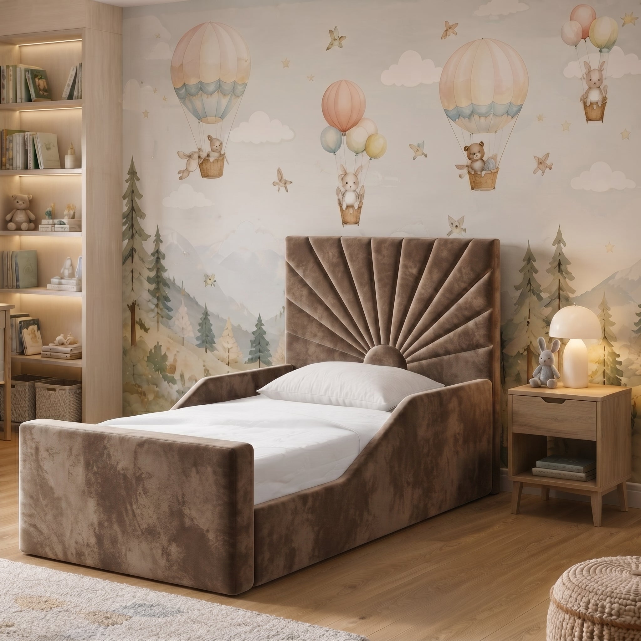 Sunburst Panel Upholstered Kids Bed