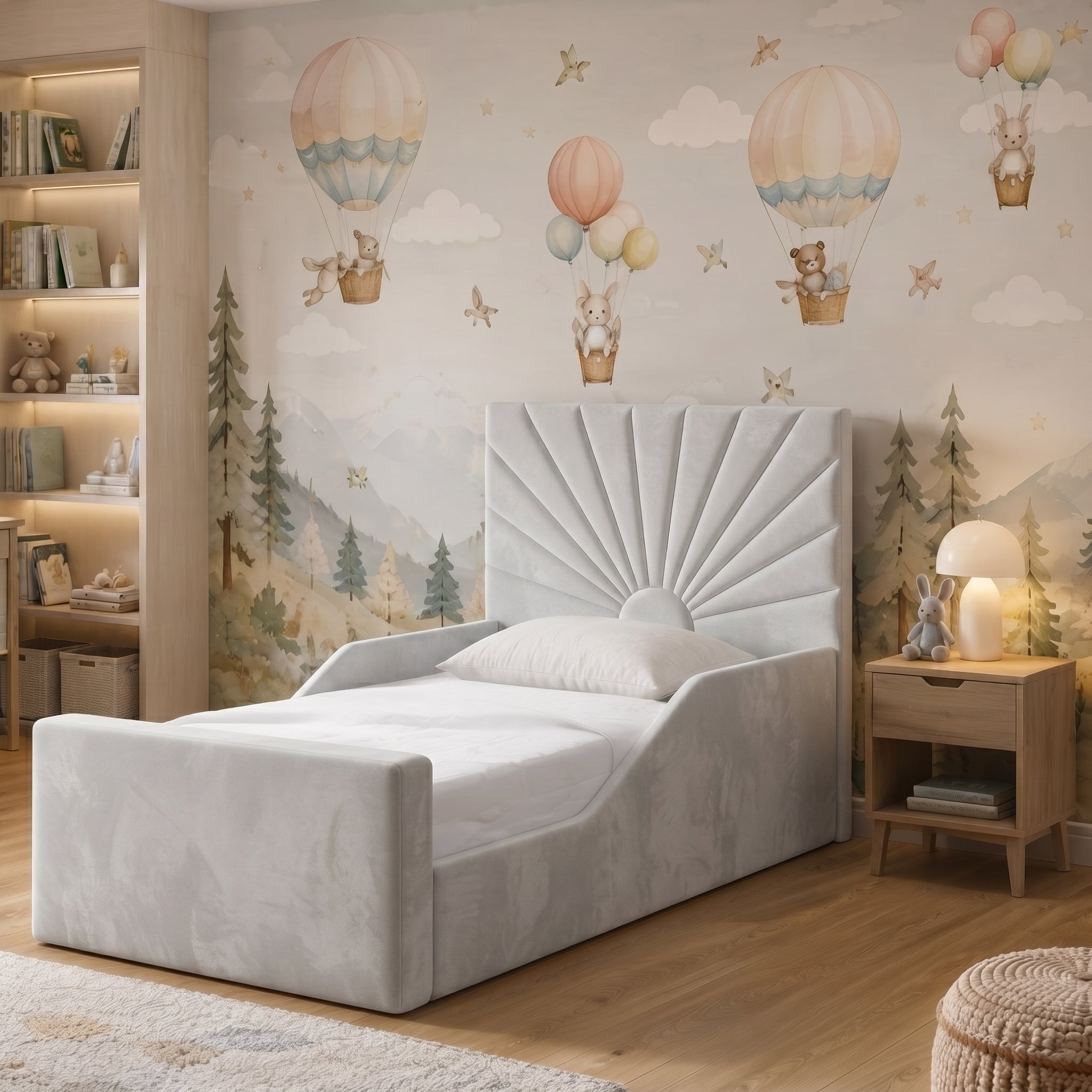 Sunburst Panel Upholstered Kids Bed