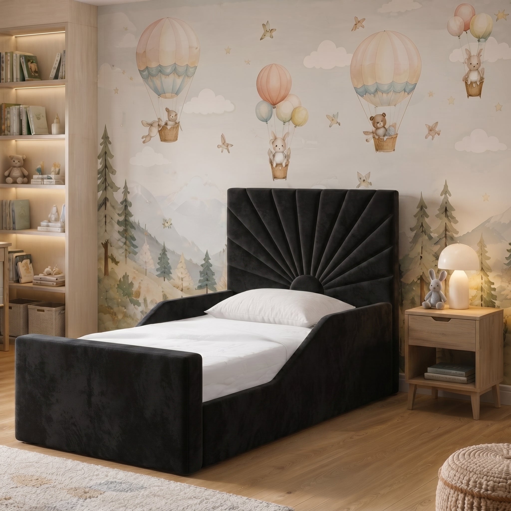 Sunburst Panel Upholstered Kids Bed