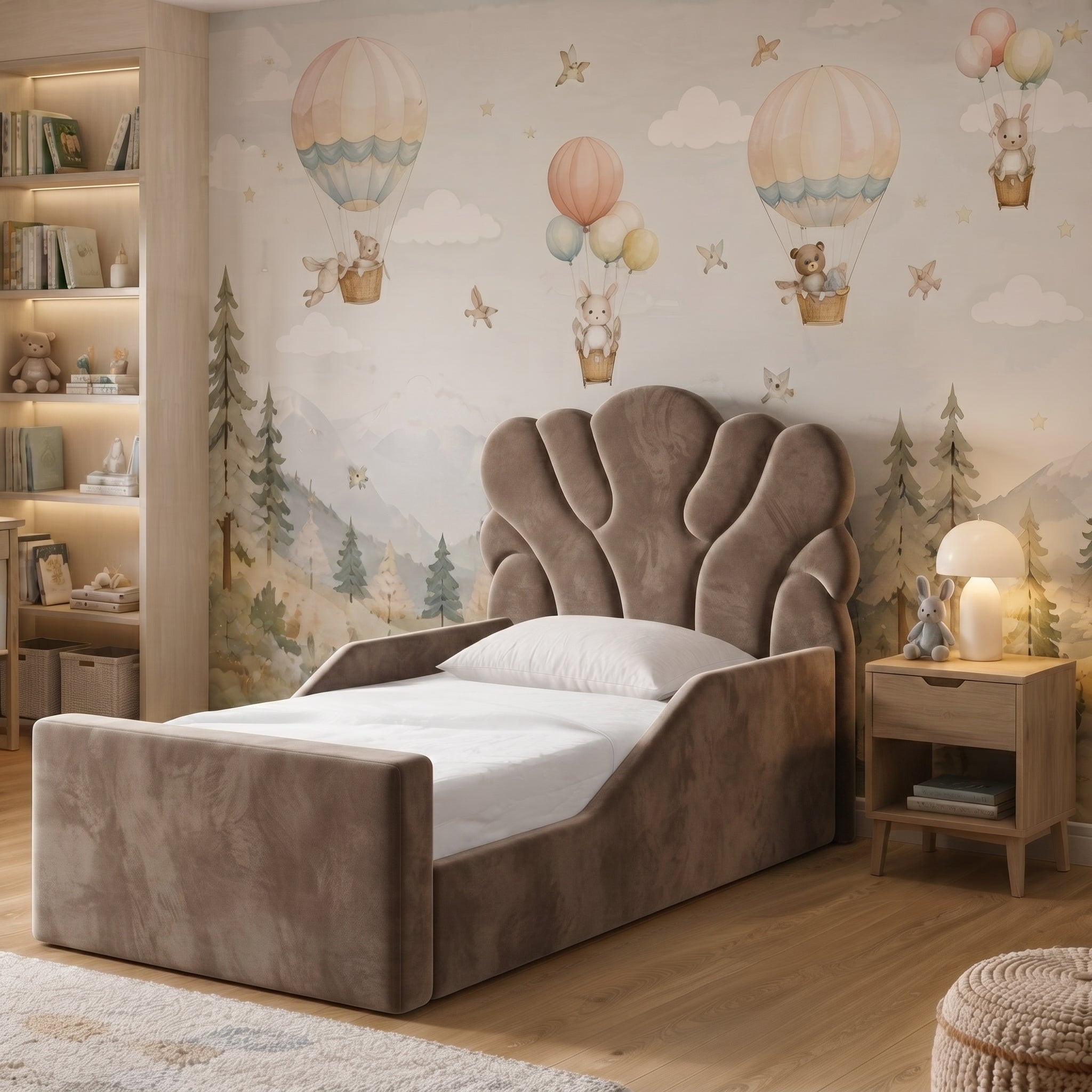 Scalloped Shell Panel Upholstered Kids Bed - Image 7