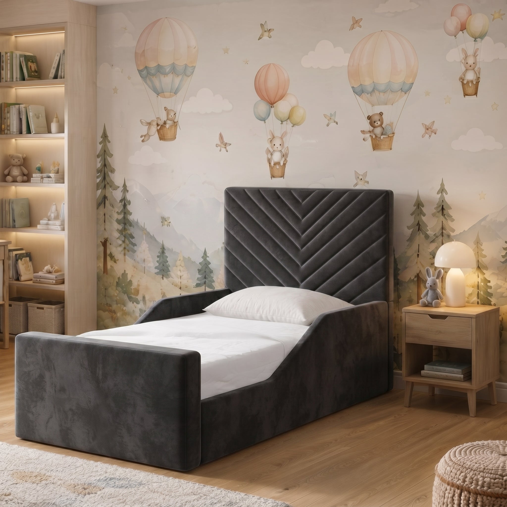 Chevron Panel Upholstered Kids Bed - Image 8
