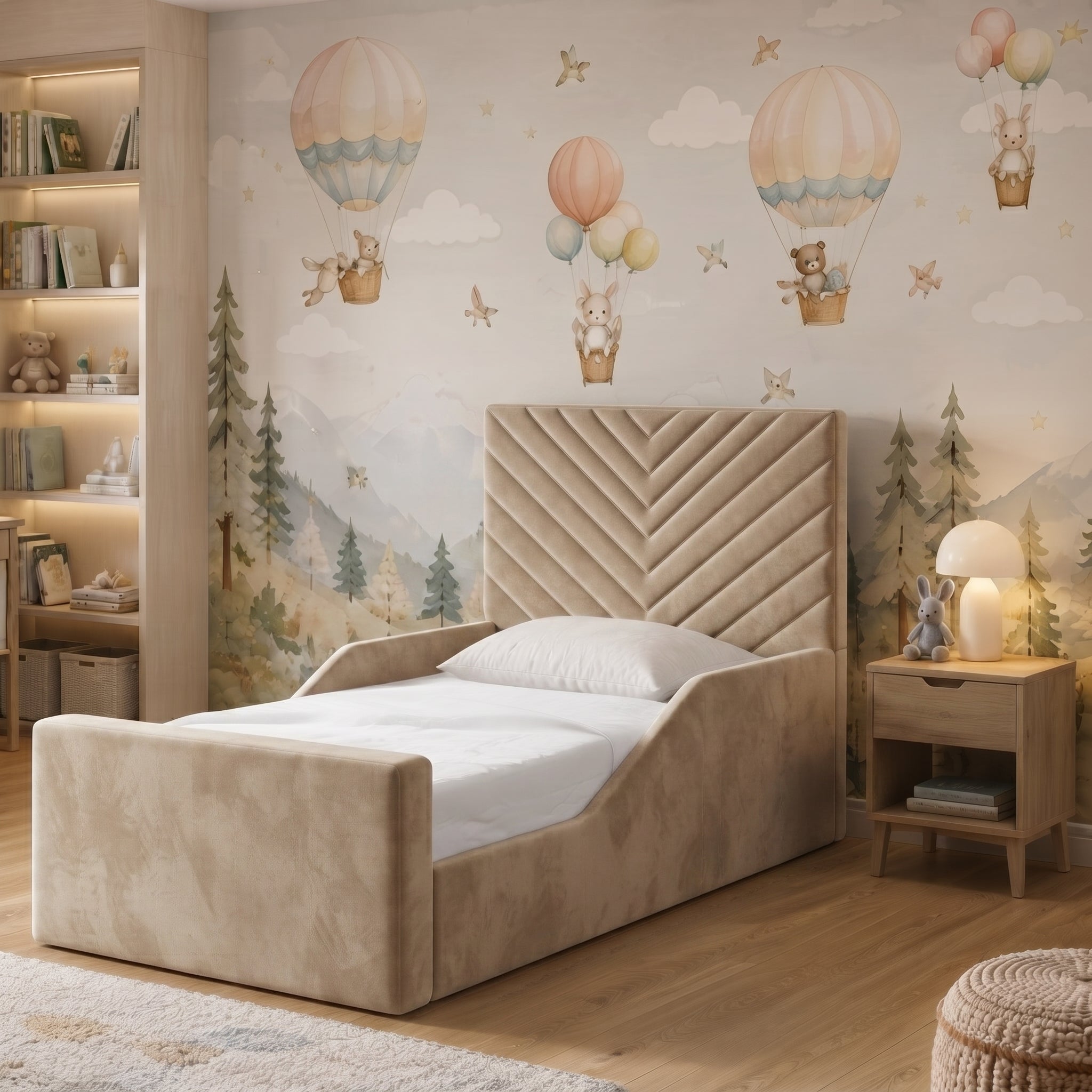 Chevron Panel Upholstered Kids Bed - Image 9