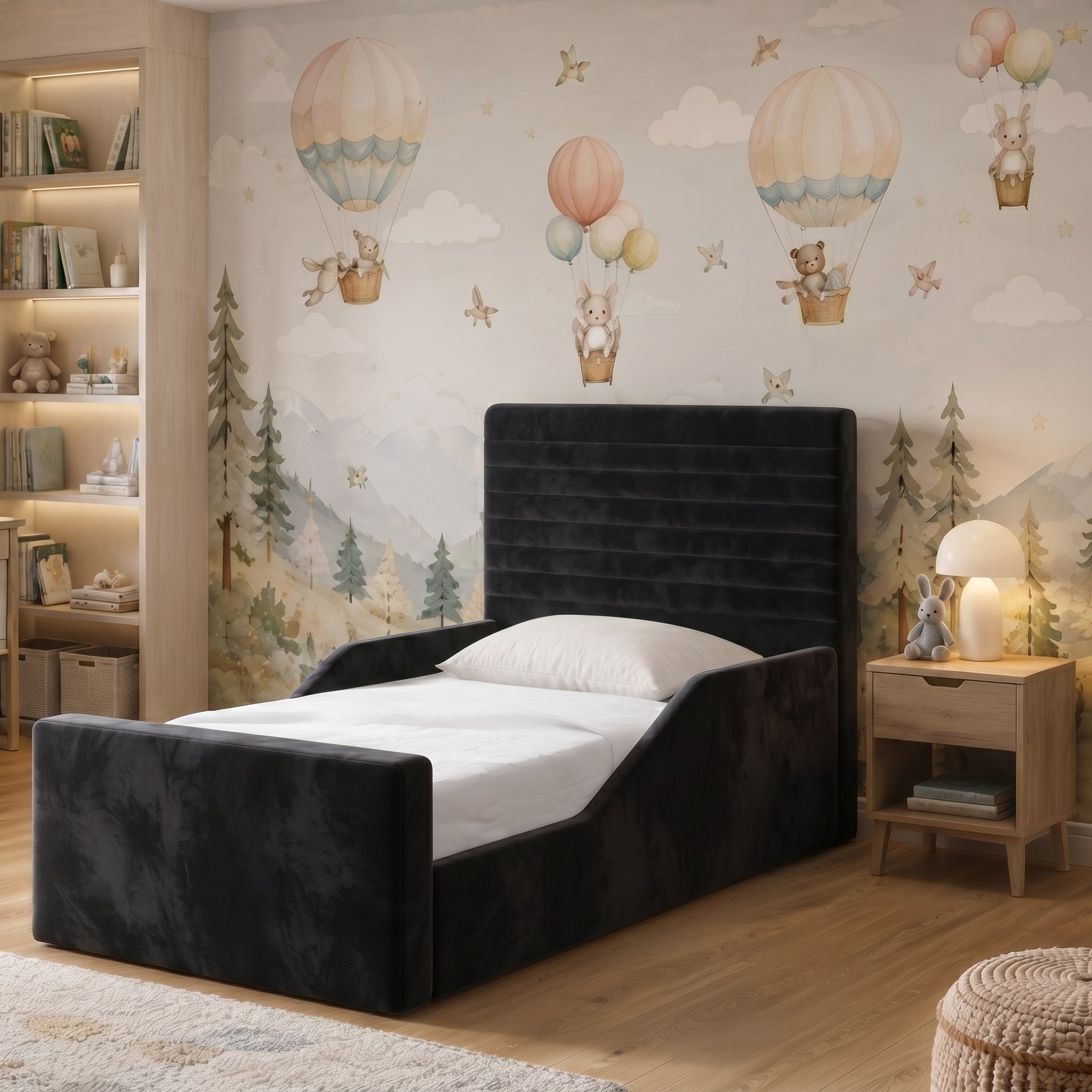 Horizontal Channelled Upholstered Kids Bed - Image 7