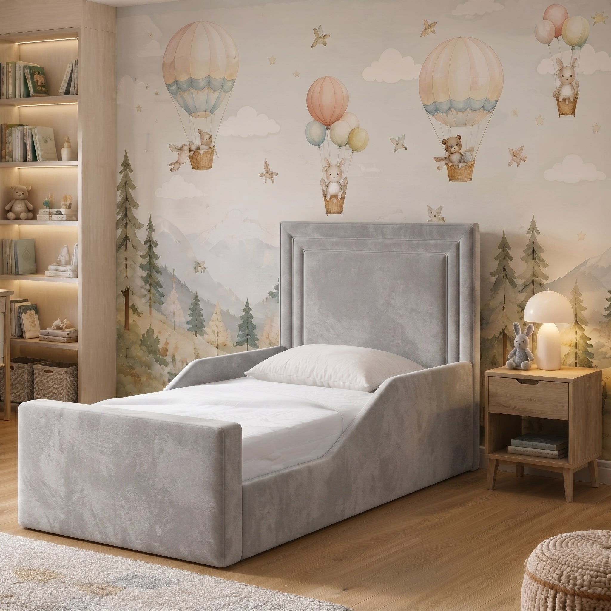 Framed Panel Upholstered Kids Bed