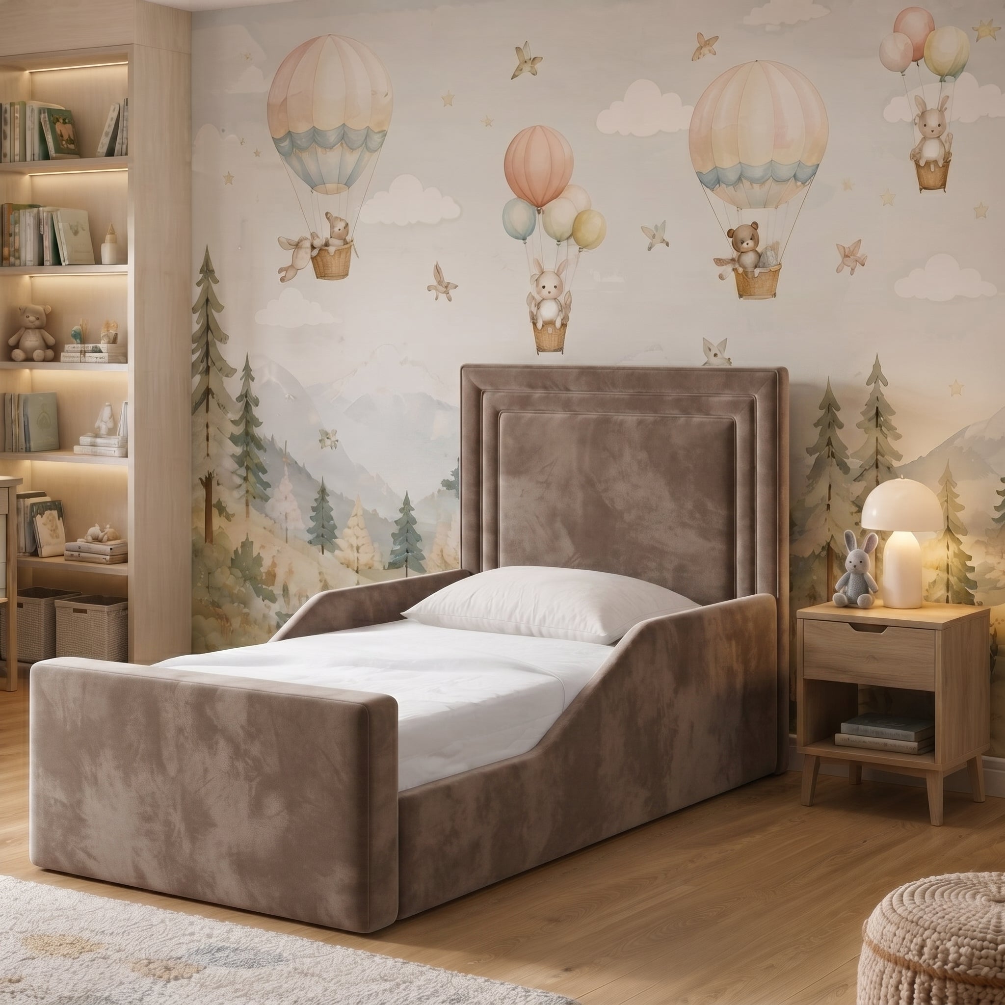 Framed Panel Upholstered Kids Bed