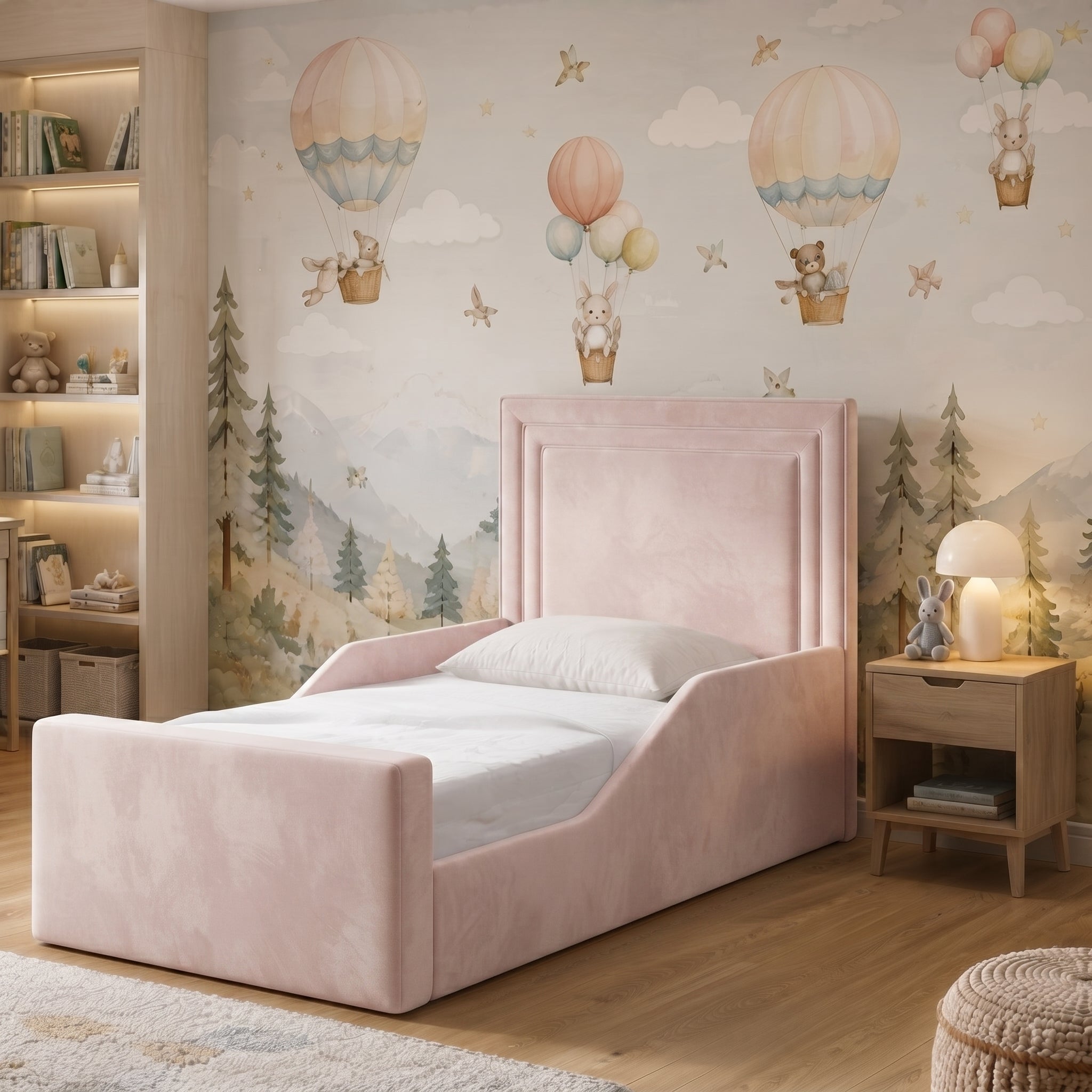 Framed Panel Upholstered Kids Bed