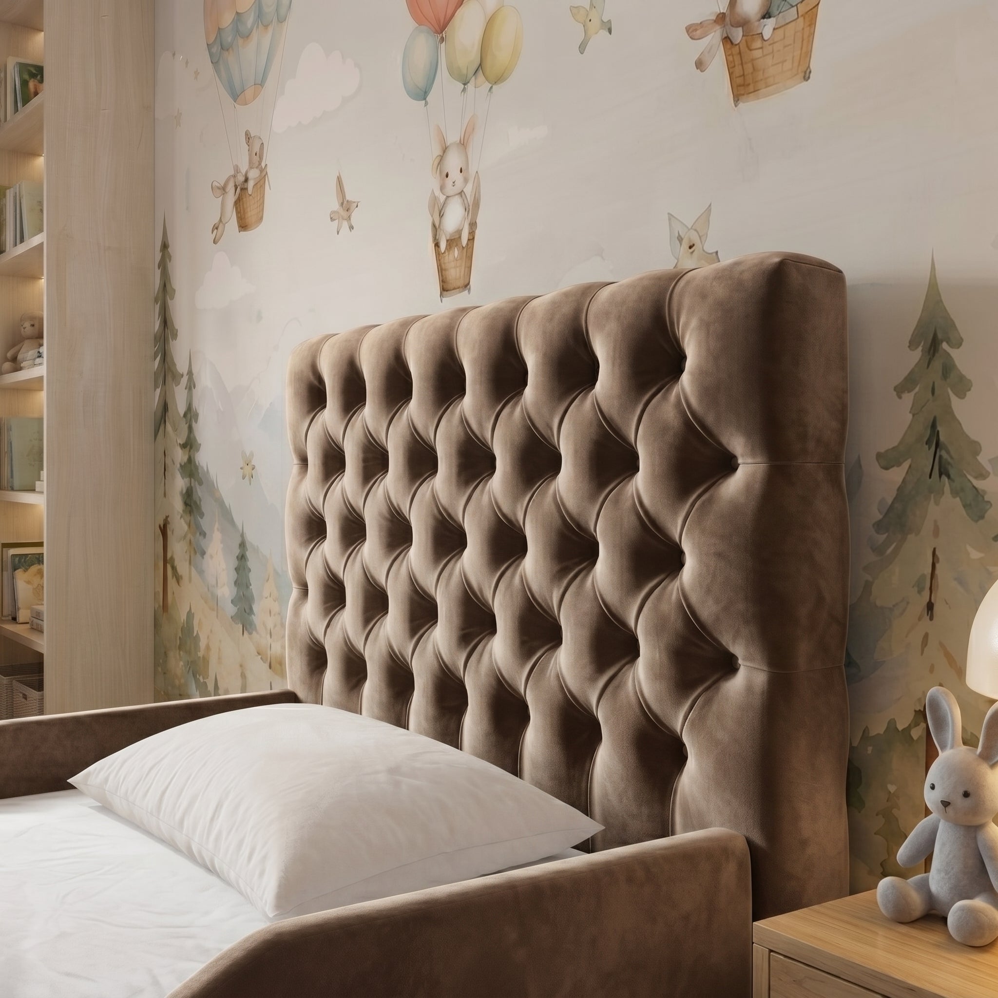 Chesterfield Button-Tufted Upholstered Kids Bed
