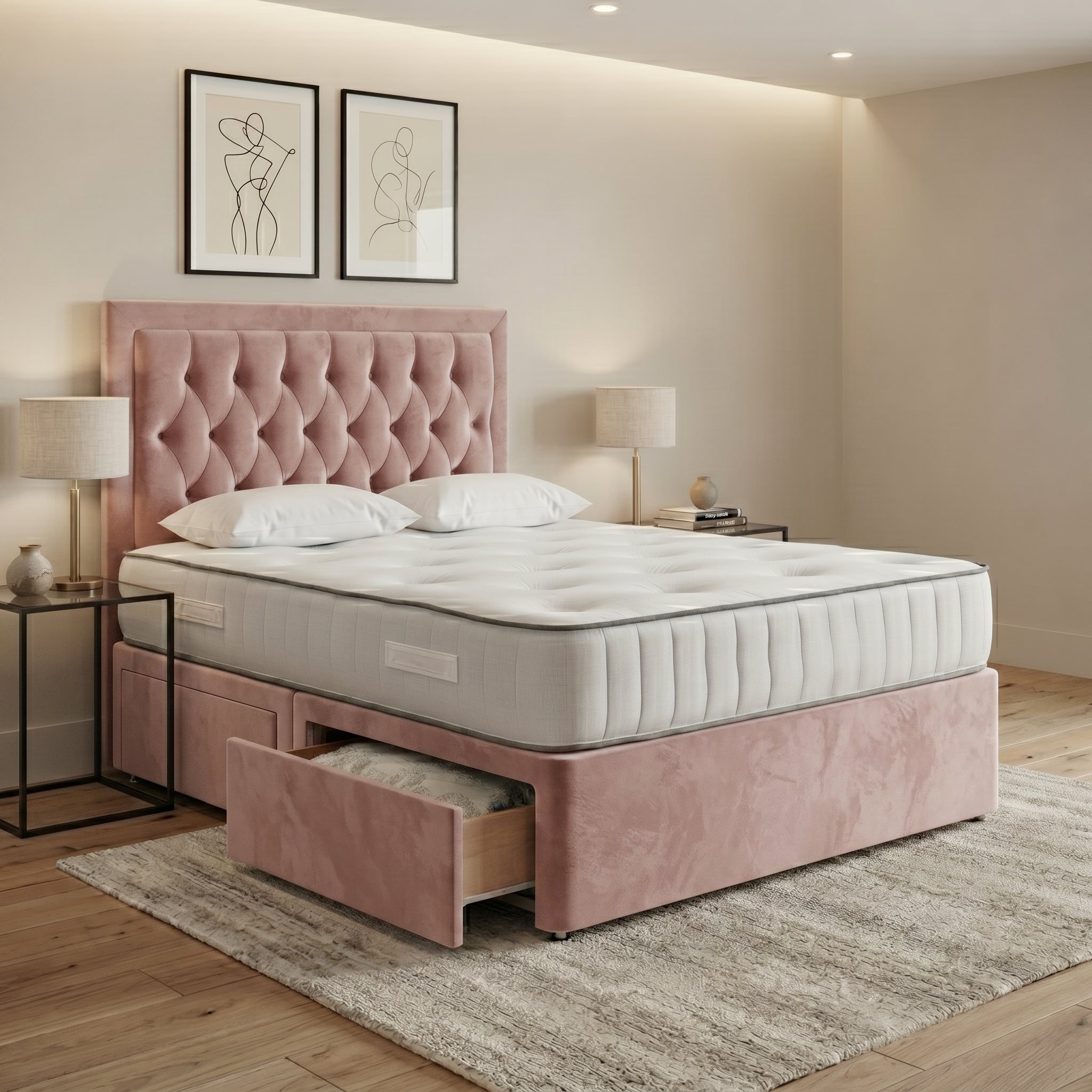 Luxury Chesterfield Divan Bed with Storage