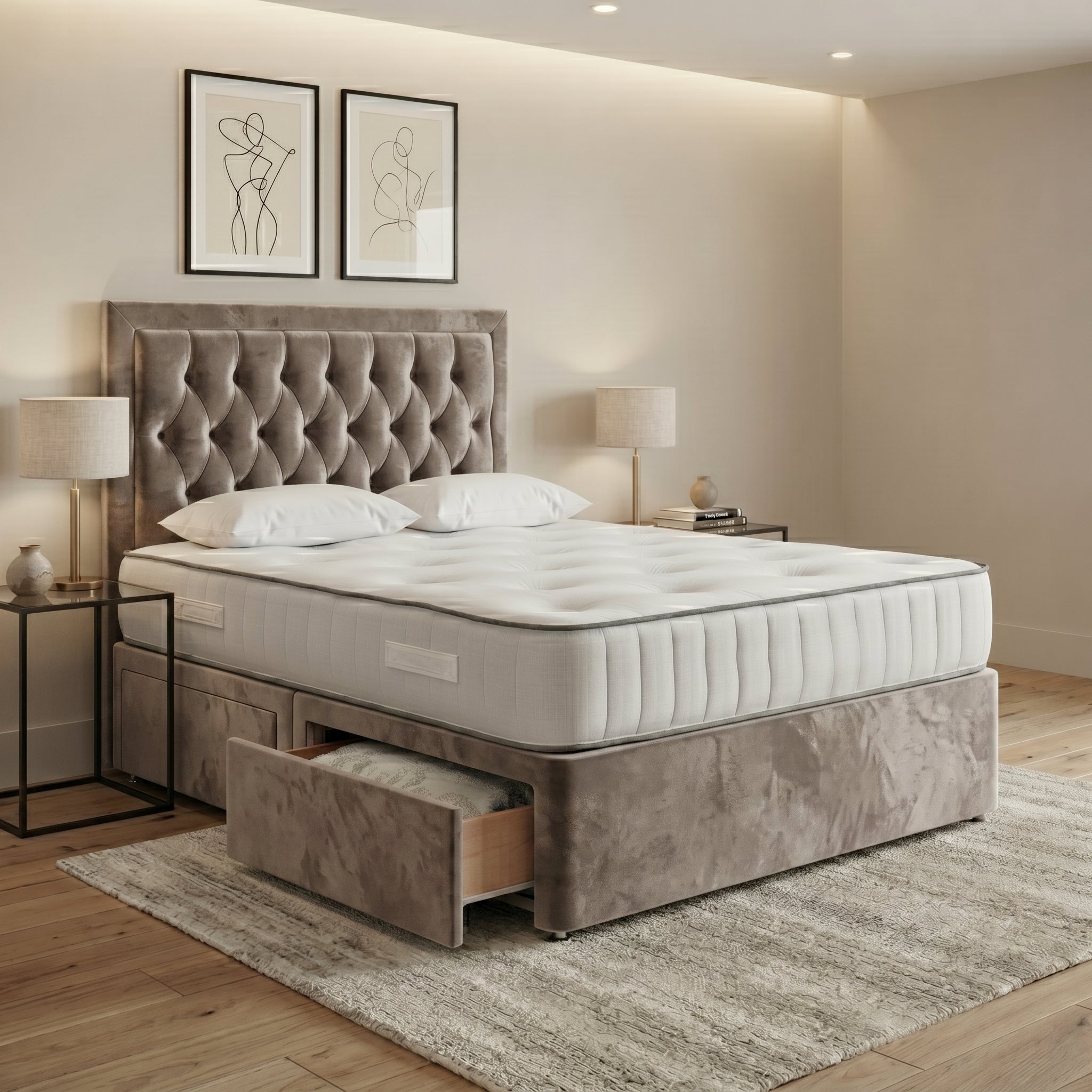 Luxury Chesterfield Divan Bed with Storage