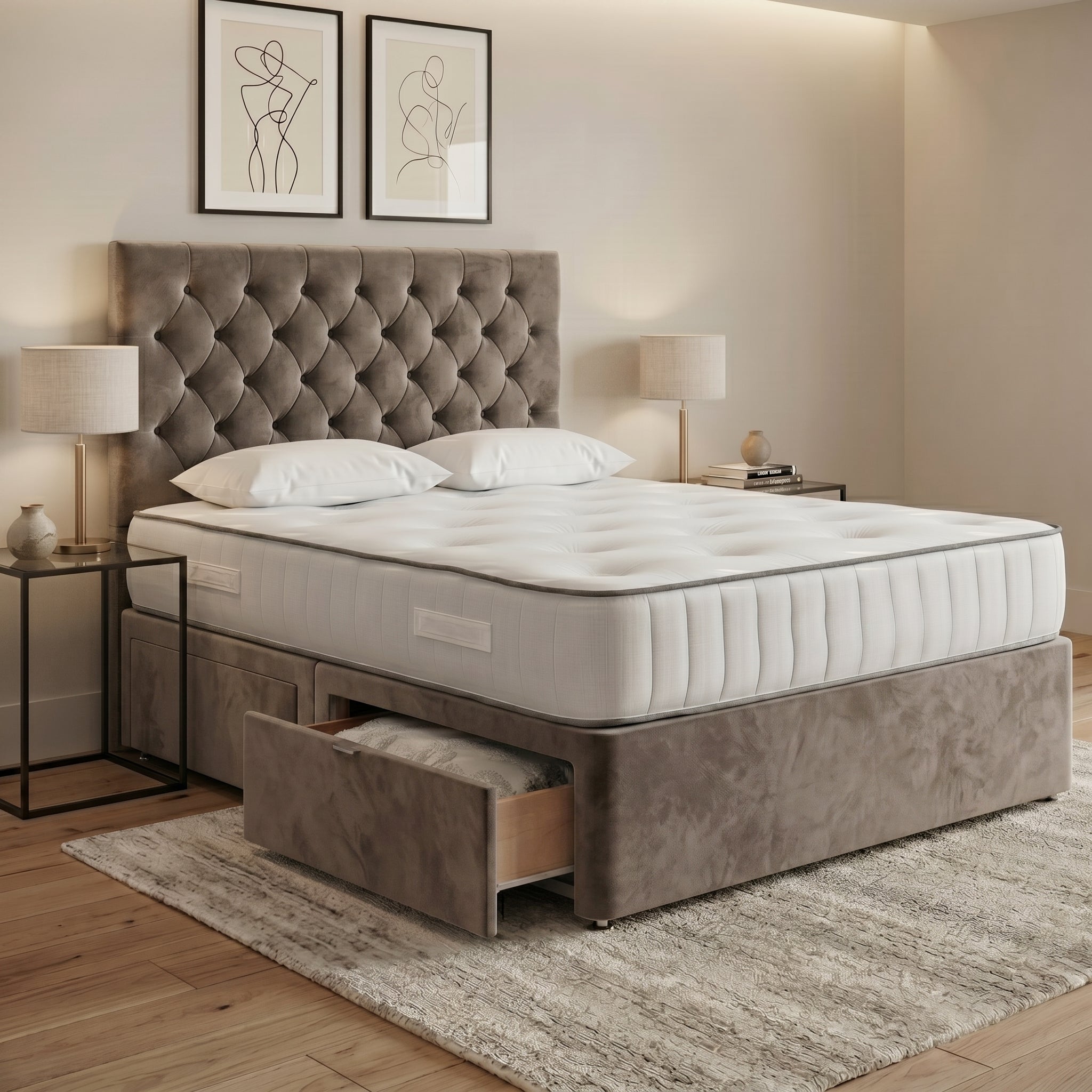 Luxury Chesterfield Divan Bed with Storage