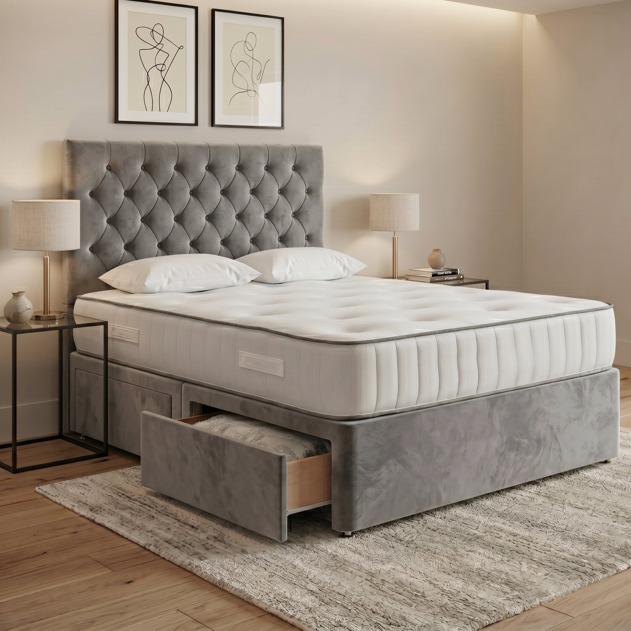 Luxury Chesterfield Divan Bed with Storage