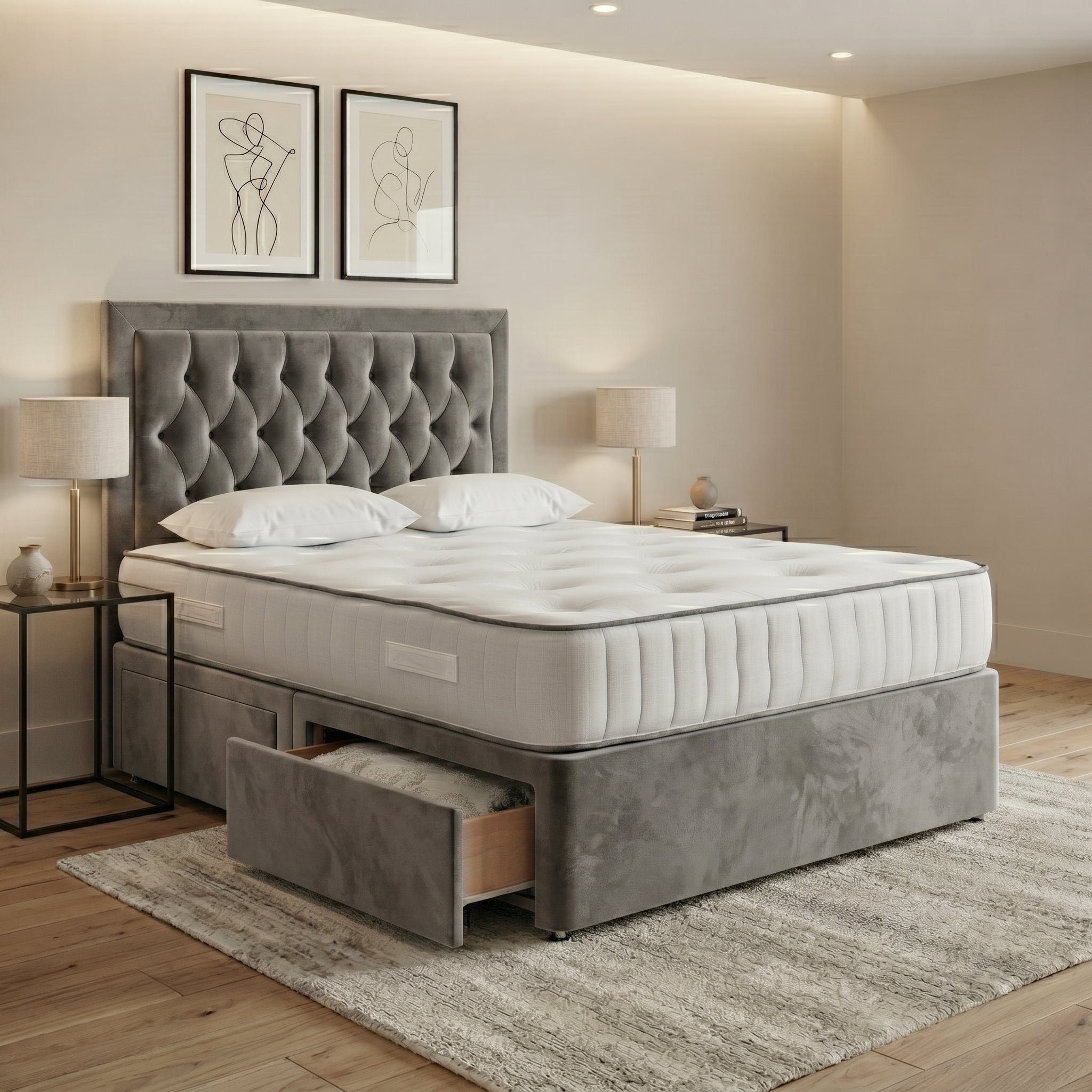 Luxury Chesterfield Divan Bed with Storage