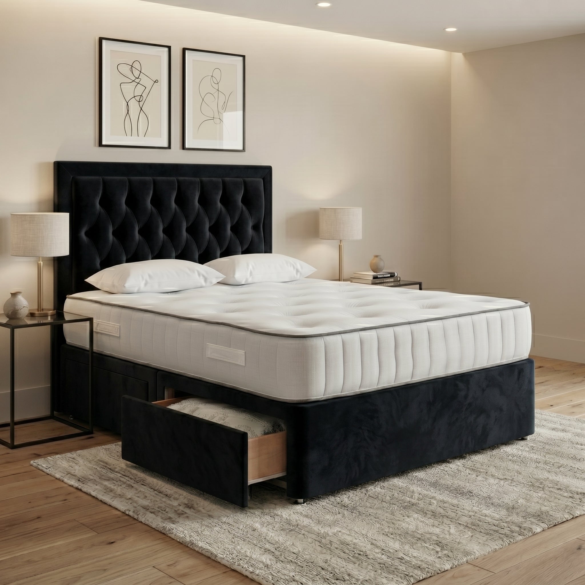 Luxury Chesterfield Divan Bed with Storage