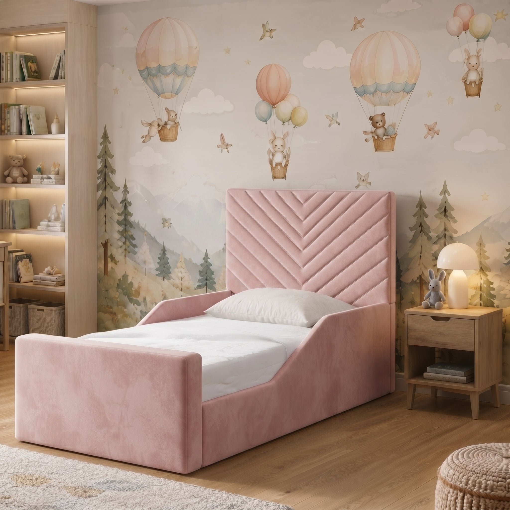 Chevron Panel Upholstered Kids Bed - Image 11