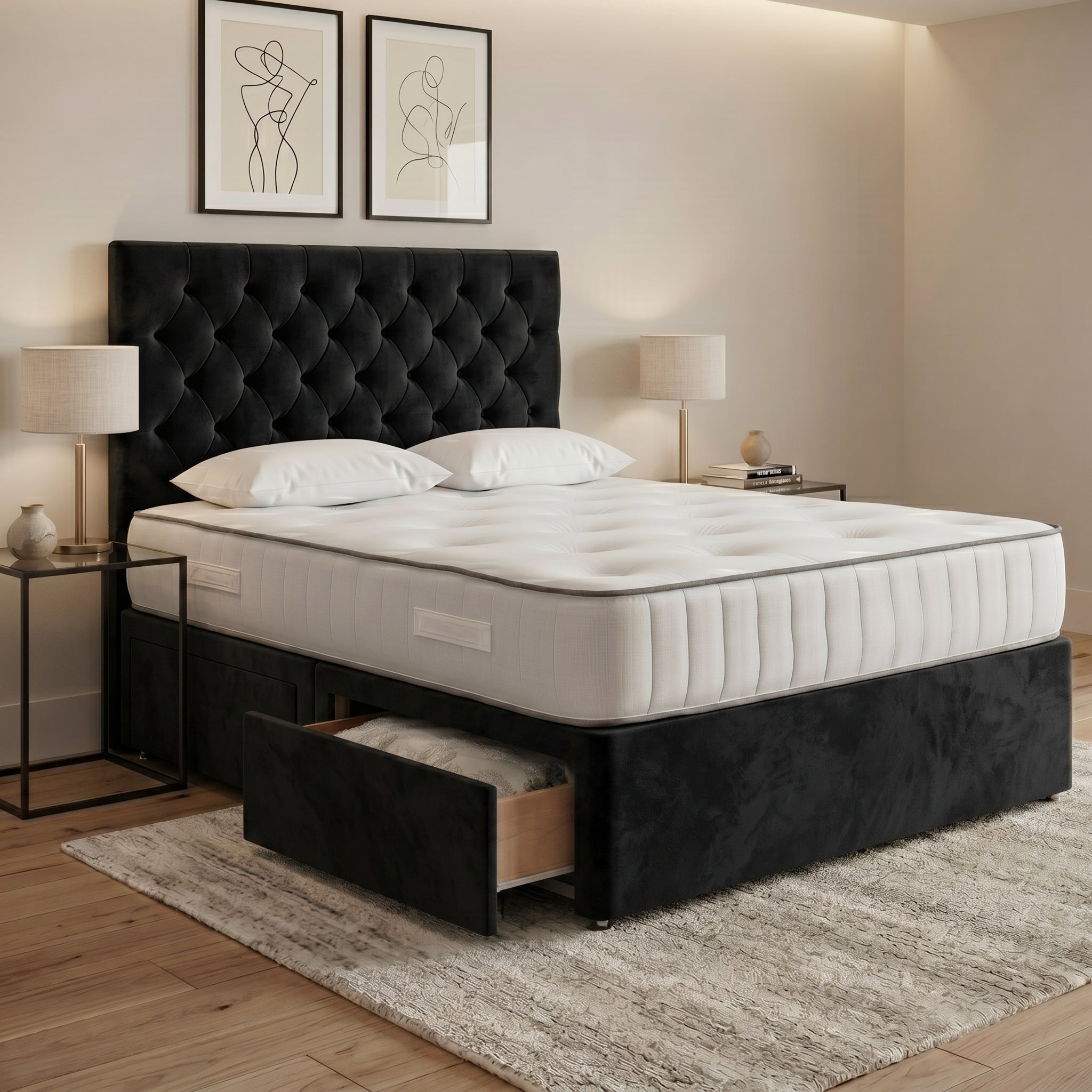 Luxury Chesterfield Divan Bed with Storage
