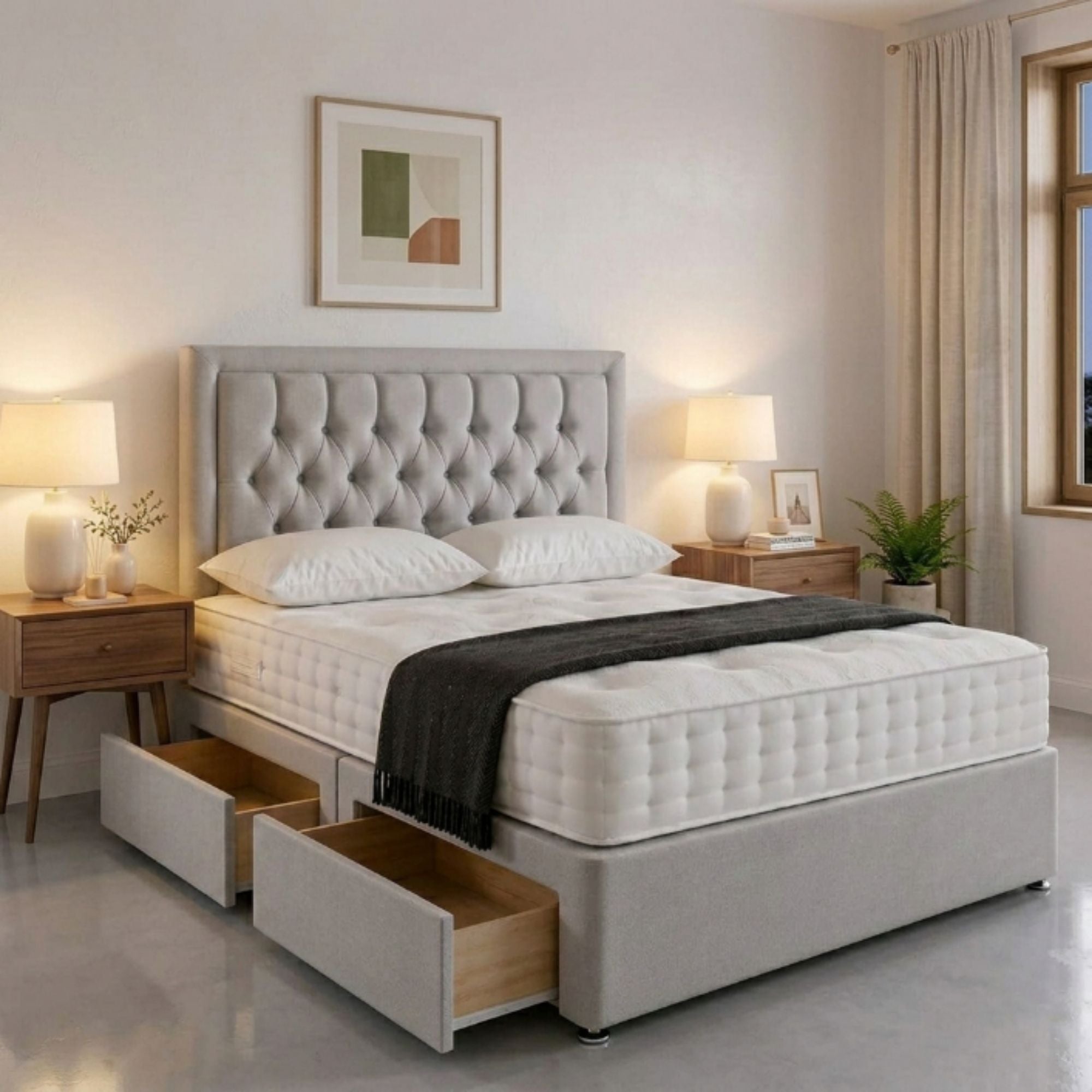 Upholstered storage platform bed - Image 3