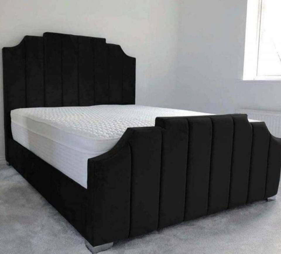 Finger Panel Upholstered Bed Frame – Single, Double, King & Super King - Image 5