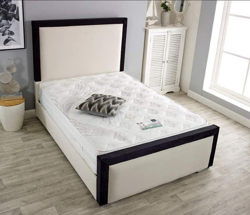 Black Bumper Upholstered Bed Frame – Single, Double, King & Super King - Image 3