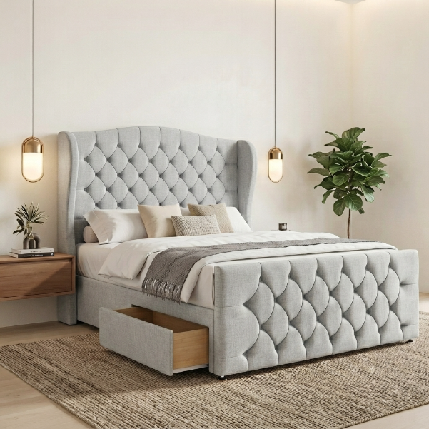 Luxury Chesterfield Wingback Divan Bed with Storage