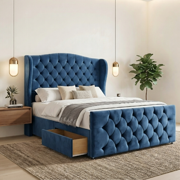Luxury Chesterfield Wingback Divan Bed with Storage