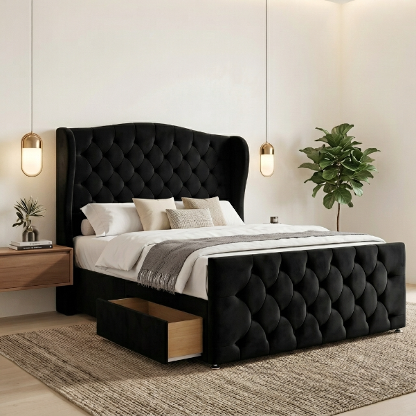 Luxury Chesterfield Wingback Divan Bed with Storage