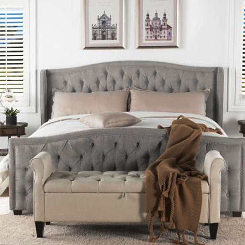 Hilton Wing Bed Frame – Traditional Upholstered Bed | Single to Super King - Image 2