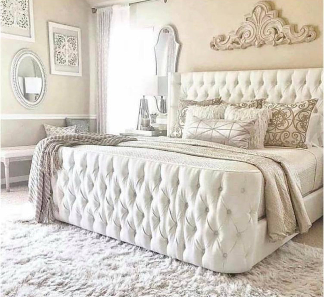 Luxury Curved Wing Upholstered Bed Frame – Single, Double, King & Super King - Image 5